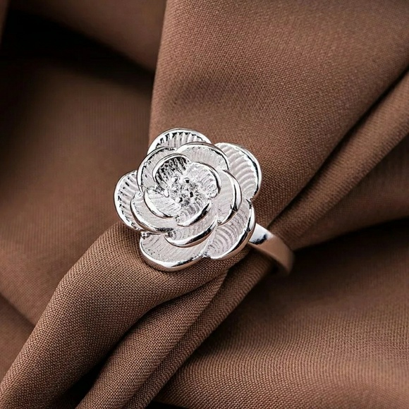 LAST ONE Silver plated Ring flower - Picture 3 of 4